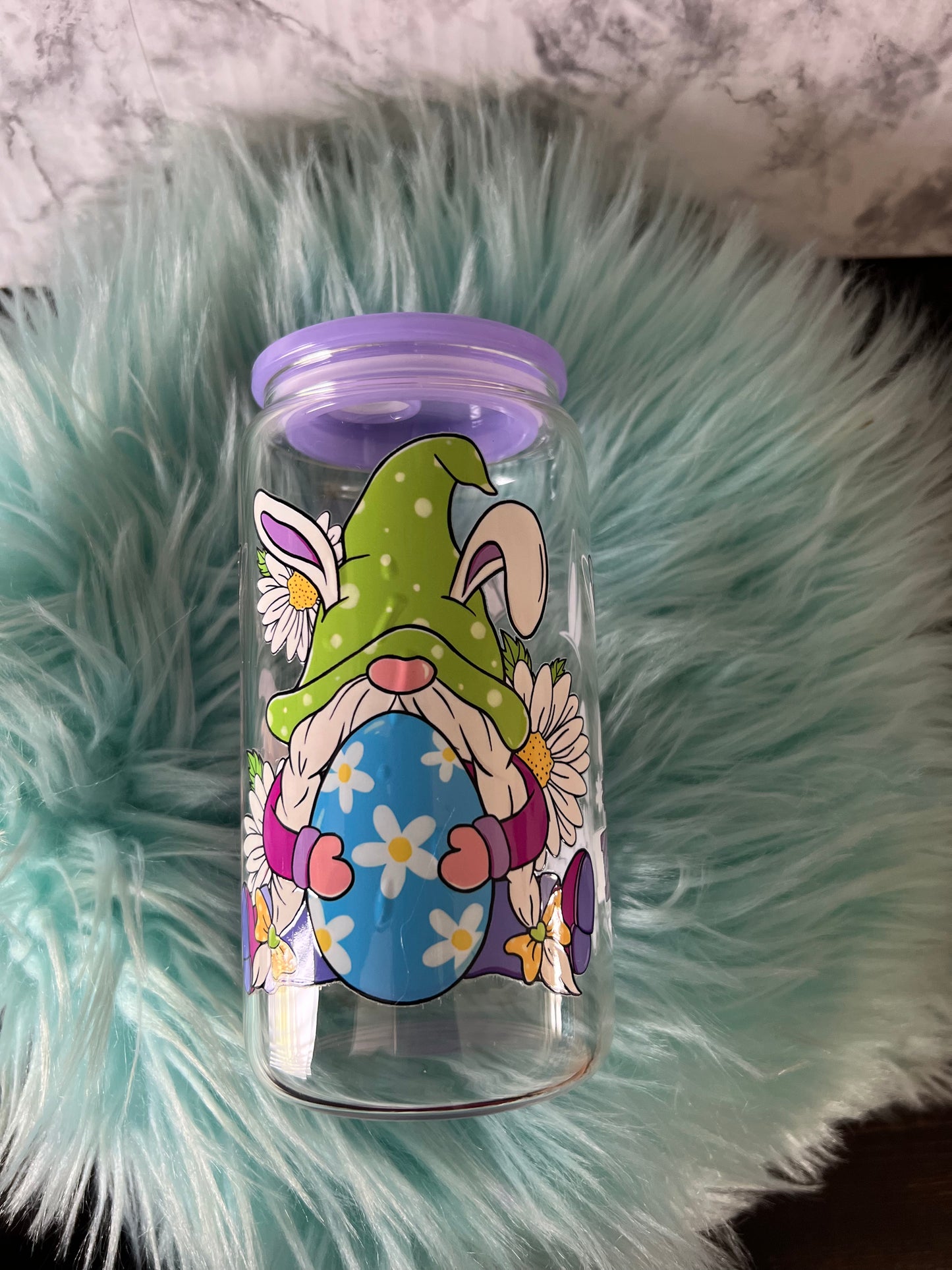 Easter Gnome Glass Tumbler