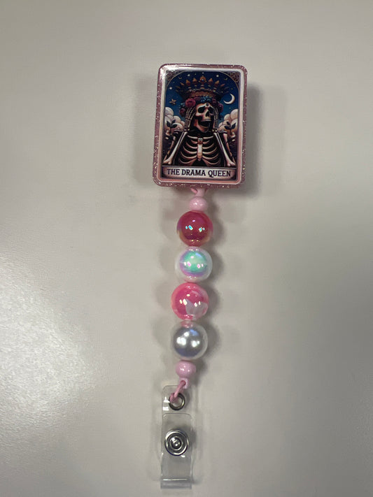 💕 The Drama Queen Beaded Badge Reel